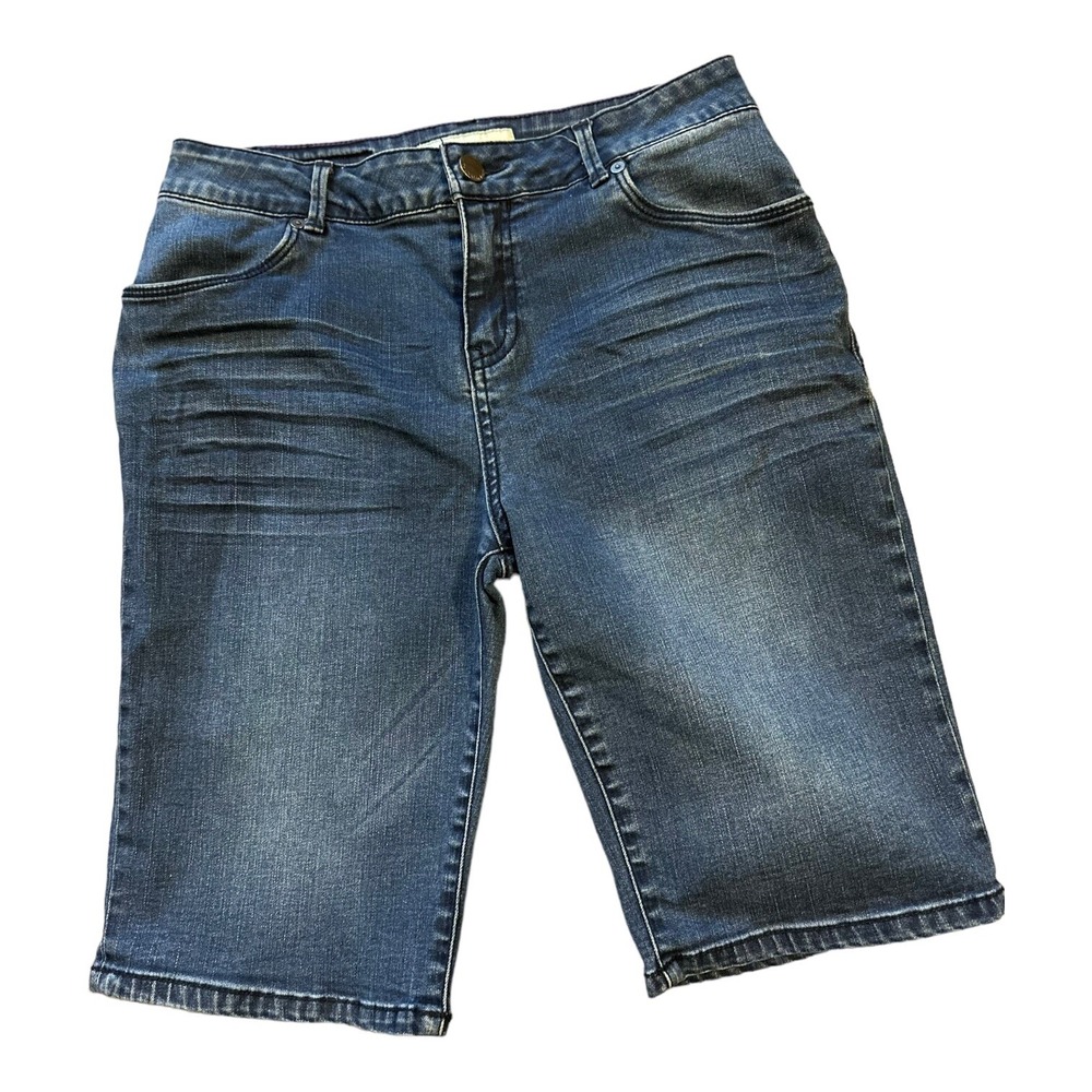 Calvin Klein Jean Shorts Girls Size 16 Blue Slim Bermuda Denim (Waist 27") 006